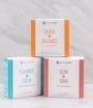 Image of Neora’s NeoraFit Weight Management and Wellness Set which includes Slim + Skin Collagen Powder, Block + Balance Pre and Probiotic, Cleanse + Calm  Gentle Nightly Cleanse on a marble background