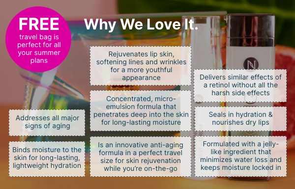 Image describing all the benefits of the Summer Skin Essentials Set