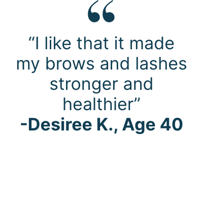 Quotes from users of the Lash Lush 3-in-1 Lash & Brow Serum describing their experiences using the product.