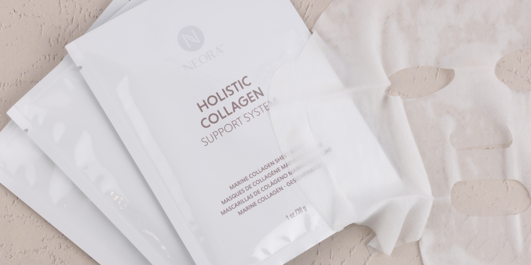 A pack of Neora Holistic Collagen Face Masks